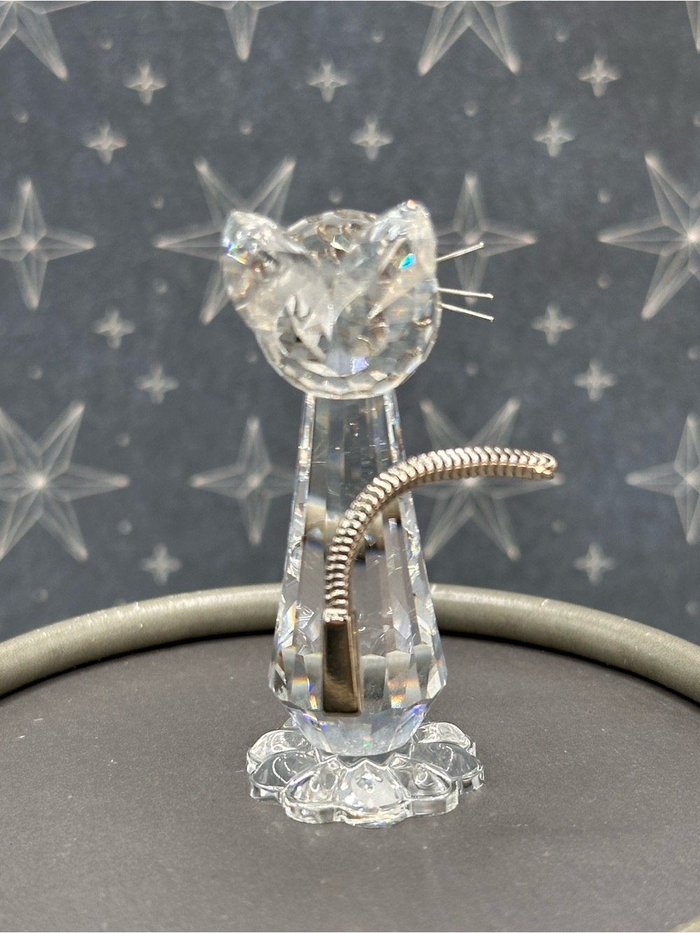 SWAROVSKI CRYSTAL MINIATURE CAT FIGURINE RETIRED w/original box 1985 - Picture 3 of 13